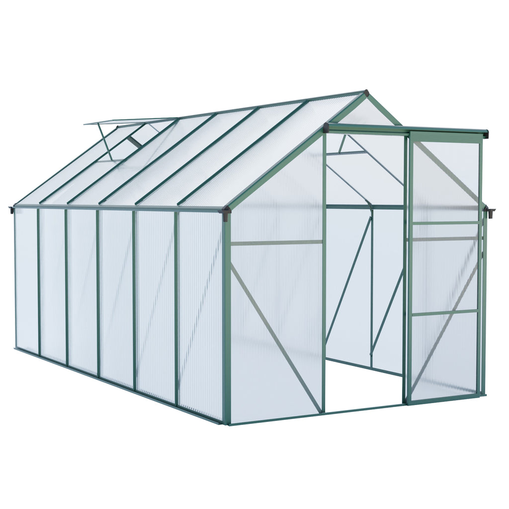 6x12 FT Polycarbonate Greenhouse Raised Base and Anchor Aluminum Heavy Duty Walk-in Greenhouses for Outdoor Backyard in All Season